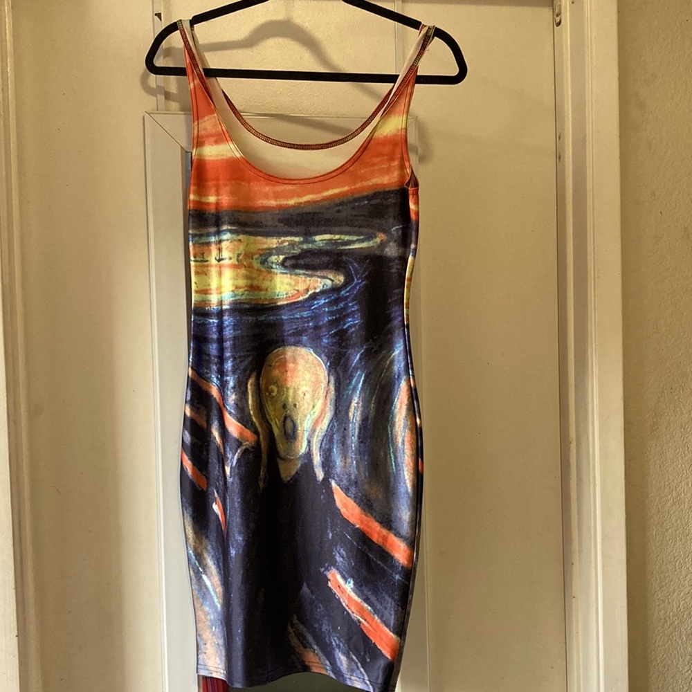“The Scream” dress size medium, unbranded. One of a kind!